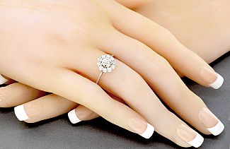 1.02 Carat TW GIA Round Brilliant Diamond Engagement Ring- 14K WG