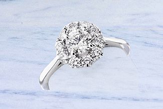 1.02 Carat TW GIA Round Brilliant Diamond Engagement Ring- 14K WG