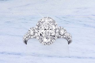 2.20 Carat TW GIA OVAL - Platinum Engagement Ring 