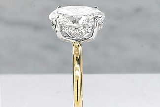 3.01 Carat GIA OVAL - Platinum and 18K Yellow Gold Engagement Ring 3.01 Carat GIA OVAL - Platinum and 18K Yellow Gold Engagement Ring