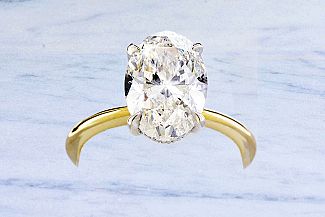 3.01 Carat GIA OVAL - Platinum and 18K Yellow Gold Engagement Ring 3.01 Carat GIA OVAL - Platinum and 18K Yellow Gold Engagement Ring