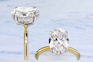 3.01 Carat GIA OVAL - Platinum and 18K Yellow Gold Engagement Ring