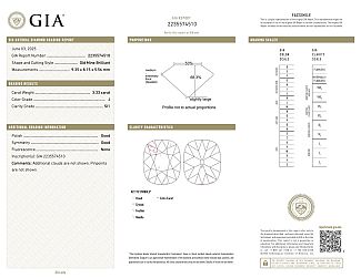 3.33 Antique Cushion Old Mine Diamond - GIA J/SI1+ 