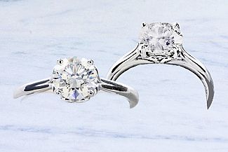 1.20 Carat TW GIA IDEAL Cut Round Brilliant Diamond Ring - Platinum Engagement Ring 