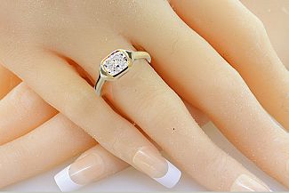 1.20 Carat Elongated CUSHION Cut - 14K Yellow Gold Engagement Ring  