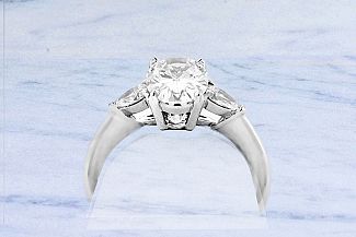 1.76 Carat TW GIA OVAL and PEAR SHAPE Diamond Ring - Platinum