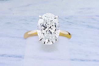 3.51 Carat BEAUTIFUL GIA OVAL Diamond Engagement Ring - Platinum and Yellow Gold 3.51 Carat BEAUTIFUL GIA OVAL Diamond Engagement Ring - Platinum and Yellow Gold