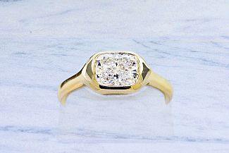 1.20 Carat Elongated CUSHION Cut - 14K Yellow Gold Engagement Ring  