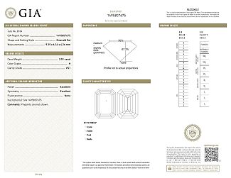 2.51 Carat GIA EMERALD CUT Diamond Engagement Ring - 14K Yellow Gold & Platinum BEZEL Setting