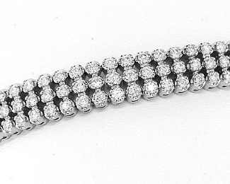 5.01 CT TW ROUND BRILLIANT THREE ROW BRACELET