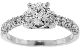 1.20 TW ROUND BRIL ENG RING  GIA H/VS2  18K WG  