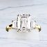 3.02 Carat GEM Emerald Cut Diamond Engagement Ring with TRAPEZOID Diamonds - Platinum