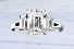 4.01 Carat GIA Three-Stone Emerald Cut Diamond - Platinum Engagement Ring  